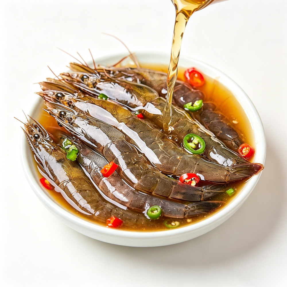 Marinated Raw Drunken Shrimp