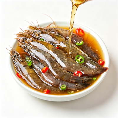 Marinated Raw Drunken Shrimp